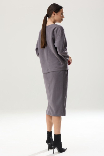 Роскошный текстильный комплект из замши с блузоном и юбкой Ларс Стиль 835/1 - фото 4