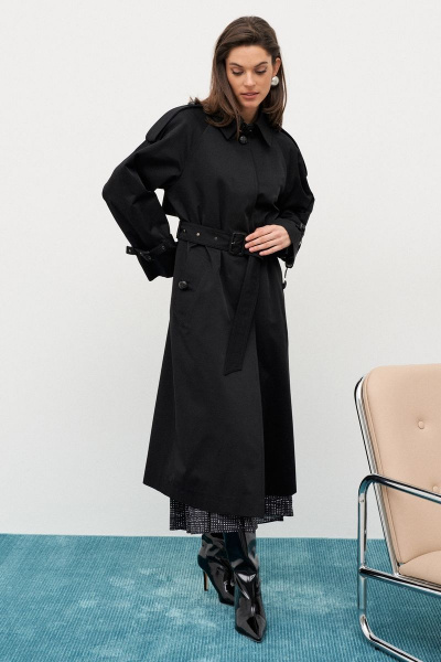 Плащ-тренчкот из хлопка с отлетной кокеткой и пряжками C. of PAPAYA NEW 1653-В - фото 6