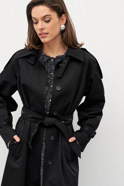 Плащ-тренчкот из хлопка с отлетной кокеткой и пряжками C. of PAPAYA NEW 1653-В - фото 5