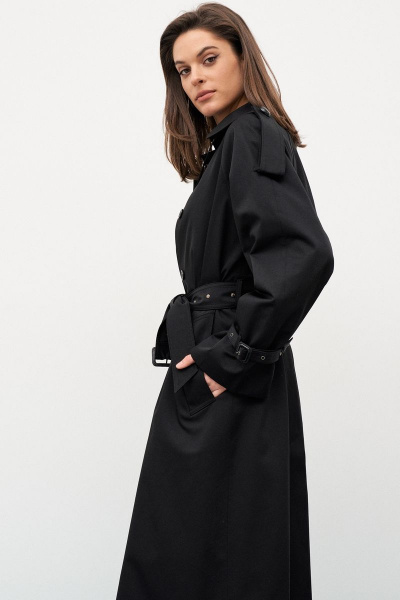 Плащ-тренчкот из хлопка с отлетной кокеткой и пряжками C. of PAPAYA NEW 1653-В - фото 4