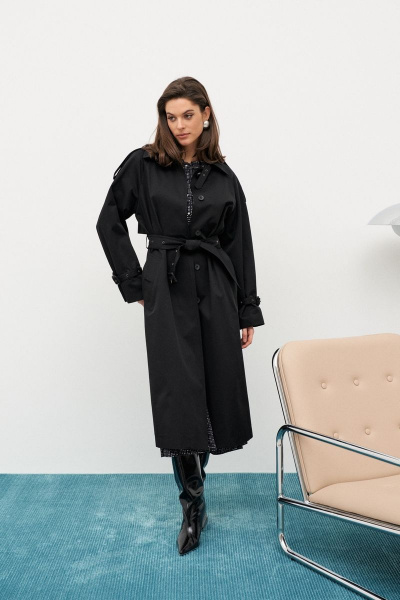 Плащ-тренчкот из хлопка с отлетной кокеткой и пряжками C. of PAPAYA NEW 1653-В - фото 3