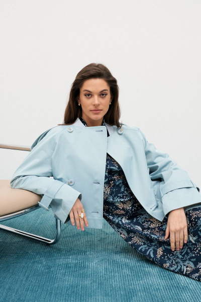 Куртка-тренчкот укороченная с воротником-стойкой из хлопка C. of PAPAYA NEW 1662 - фото 6