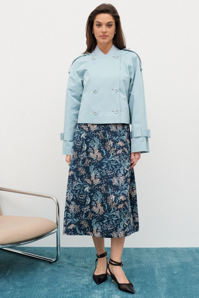 Куртка-тренчкот укороченная с воротником-стойкой из хлопка C. of PAPAYA NEW 1662 - фото 1