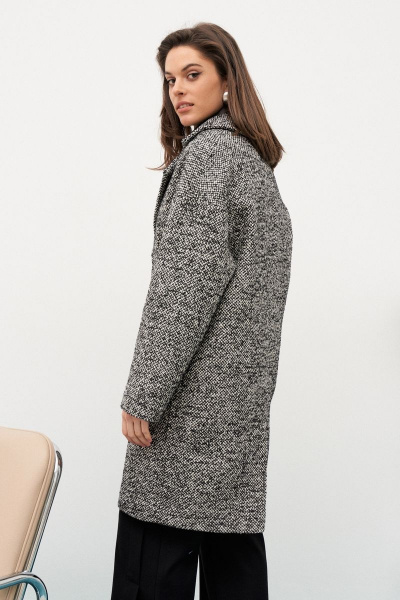 Пальто из буклированной шерсти с отложным воротником и шлицей C. of PAPAYA NEW 1647 - фото 2