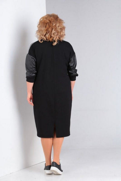 Демисезонное платье из вискозы и трикотажа с разрезом Диомант 1927 - фото 4