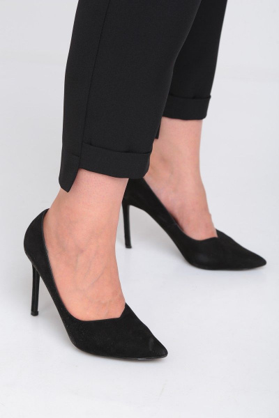 Демисезонный комплект из брюк, блузки и кардигана из шифона Диомант 1903 черный - фото 9