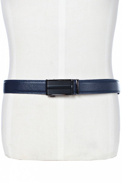 Синий ремень из натуральной кожи с обстрочкой и пряжкой Galanteya 5220.22с2928к45 3р синий - фото 5