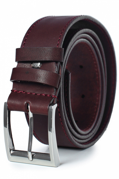 Красный кожаный ремень с пряжкой на запряжнике и шлевками Galanteya 5419.22с1080к45 2р бордо_т. - фото 2