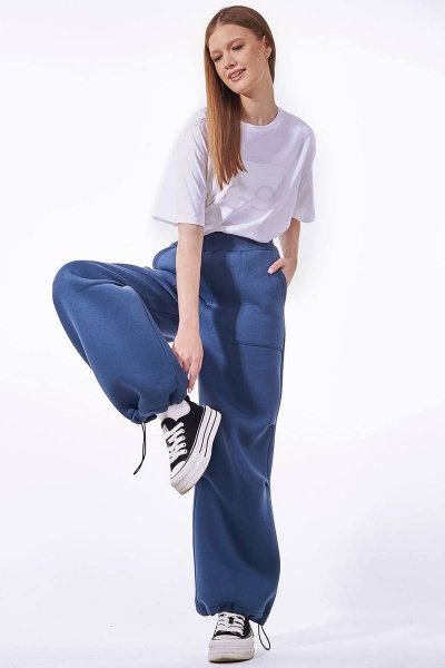 Брюки карго из футера с накладными карманами GO F2055/20-01.164-170 - фото 3