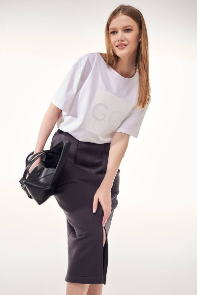 Сербая юбка зауженная миди из трикотажа с карманами GO F2056/30-03.164-170 - фото 3