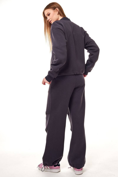 Трикотажный костюм с укороченным бомбером и расширенными брюками GO F3055/30-03.170-176 - фото 4