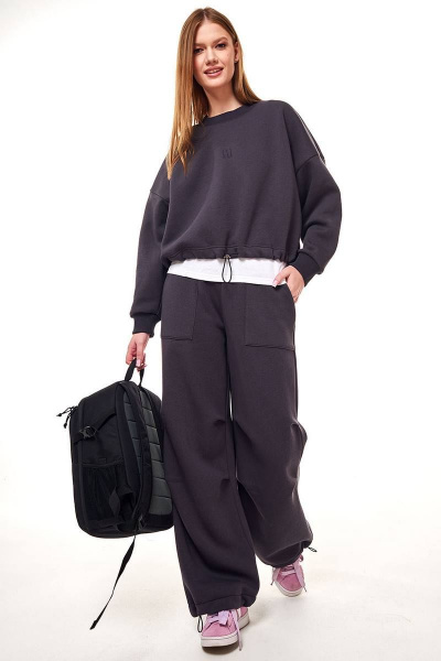Брюки и свитшот из трикотажа с оверсайз и логотипом GO F3056/30-03.164-170 - фото 1