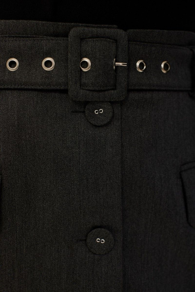 Юбка прямая зауженная на пуговицах и резинке MALI 223-078 серый - фото 9