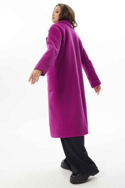 Пальто из пальтовой ткани с отложным воротником Mislana С854/1 фуксия - фото 4