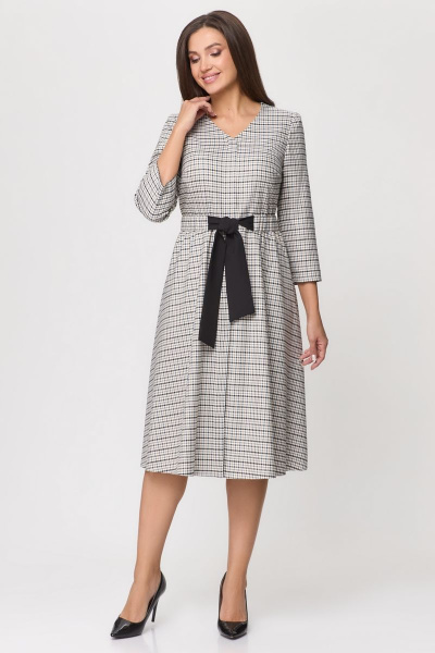 Демисезонное платье из текстиля с длиной 109 см DaLi 5663 беж - фото 2