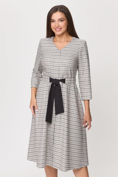 Демисезонное платье из текстиля с длиной 109 см DaLi 5663 беж - фото 1