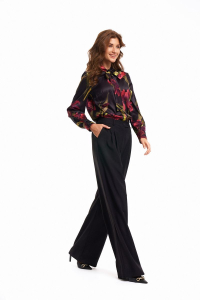 Брюки палаццо с карманами и складками на каждый день KaVaRi 3005 черный - фото 4