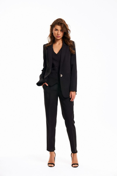 Брюки, жакет, жилет KaVaRi 8016 черный - фото 2