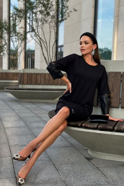 Платье Dilana VIP 1825 черный - фото 8