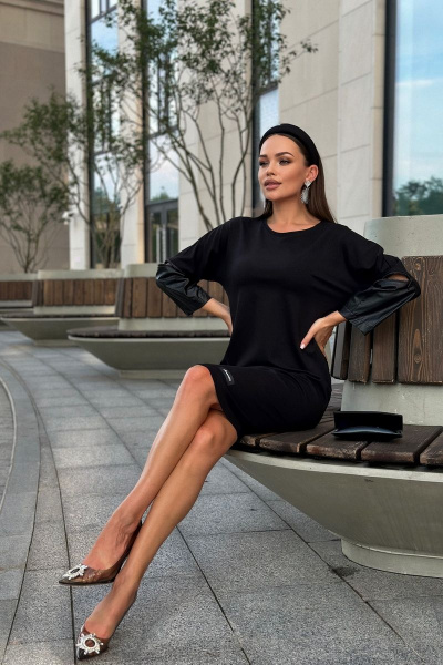 Платье Dilana VIP 1825 черный - фото 2