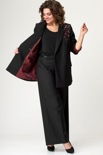 Палаццо из текстиля с карманами и складкой БелЭльСтиль 604-2_82_22 черный - фото 2