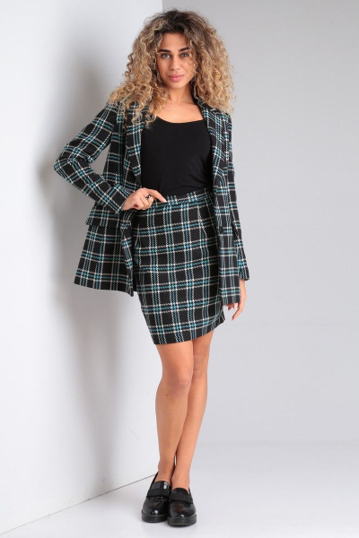 Деловой костюм из текстиля с юбкой-карандаш Your size 2207 - фото 4