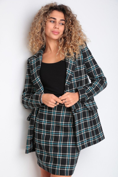 Деловой костюм из текстиля с юбкой-карандаш Your size 2207 - фото 2