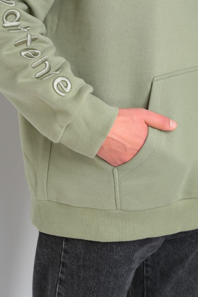 Спорт-шик худи oversize с капюшоном и принтом lovers HIT 0208/1.1 оливковый - фото 6