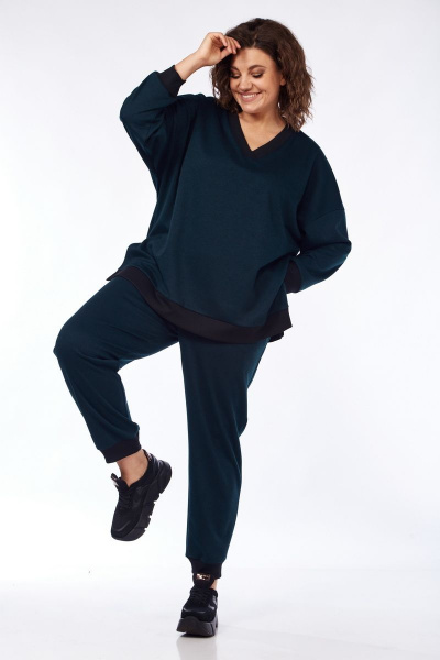 Брюки, джемпер Mubliz 129 изумруд - фото 11