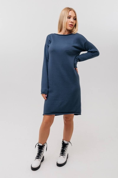 Демисезонное длинное шерстяное платье с длинными рукавами Romgil РВ0002-ШЕ5 габардин - фото 5