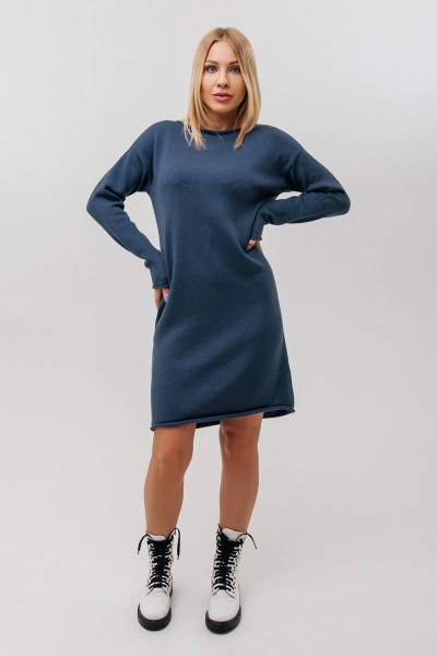 Демисезонное длинное шерстяное платье с длинными рукавами Romgil РВ0002-ШЕ5 габардин - фото 1