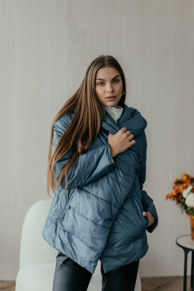 Куртка Стильная леди М-661 синий - фото 13