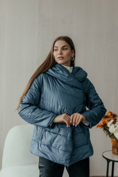 Куртка Стильная леди М-661 синий - фото 11