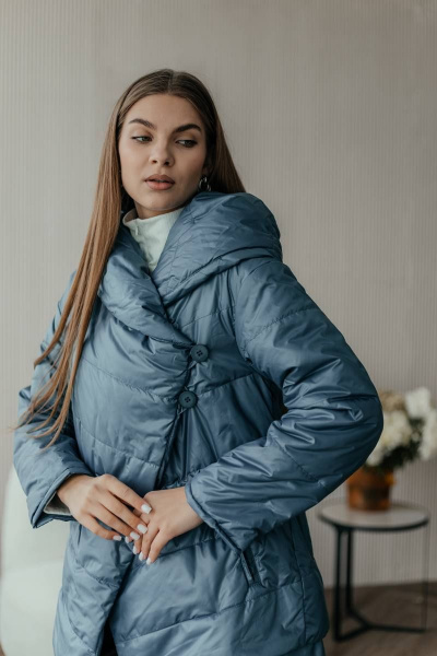 Куртка Стильная леди М-661 синий - фото 3