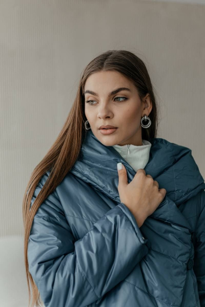 Куртка Стильная леди М-661 синий - фото 4