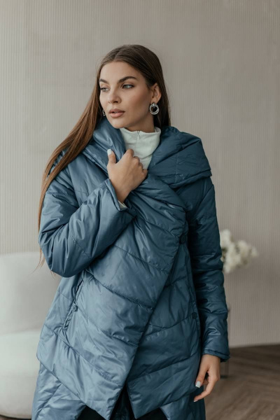 Куртка Стильная леди М-661 синий - фото 1
