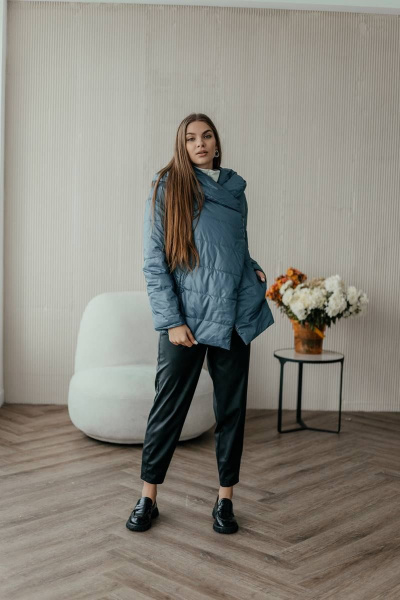 Куртка Стильная леди М-661 синий - фото 2