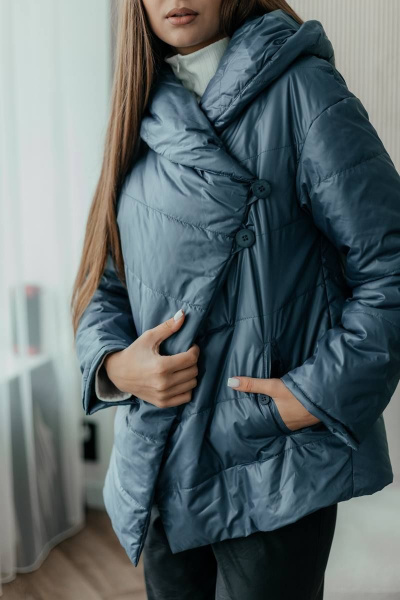 Куртка Стильная леди М-661 синий - фото 7