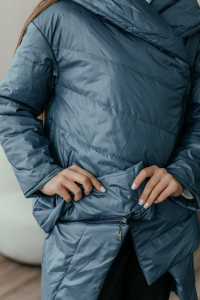 Куртка Стильная леди М-661 синий - фото 8