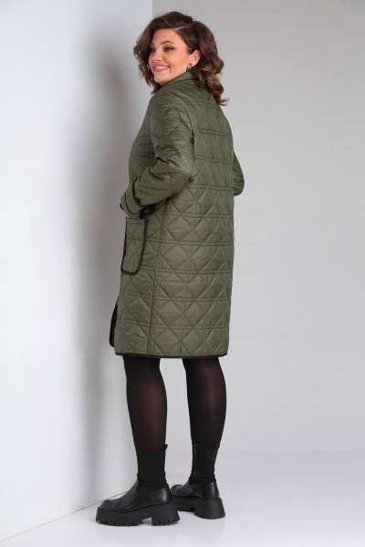 Круглогодичная женская куртка из стеганой плащевой ткани BARBARA B196 хаки - фото 4