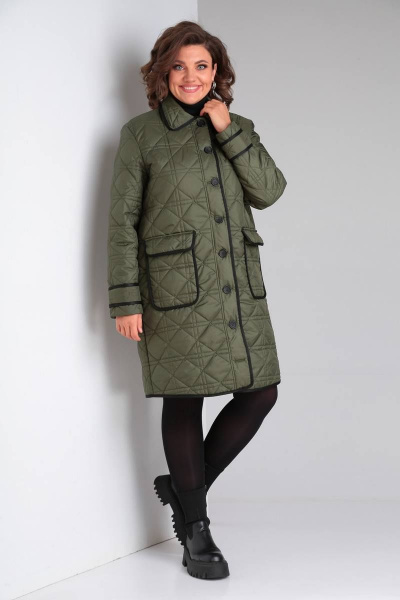 Круглогодичная женская куртка из стеганой плащевой ткани BARBARA B196 хаки - фото 2