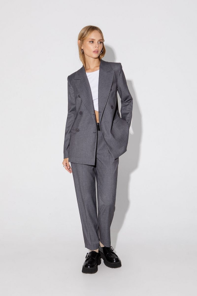 Классический костюм-тройка из вискозы и текстиля PiRS 4785 серый - фото 6