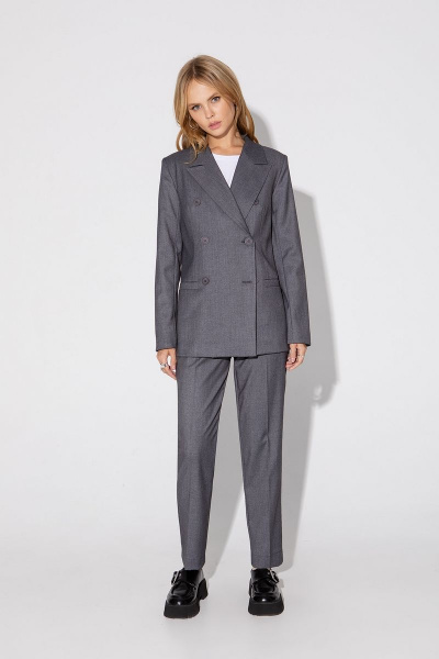 Классический костюм-тройка из вискозы и текстиля PiRS 4785 серый - фото 5