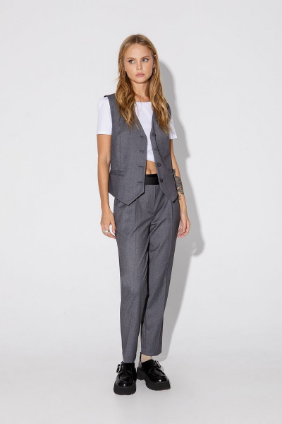 Классический костюм-тройка из вискозы и текстиля PiRS 4785 серый - фото 3