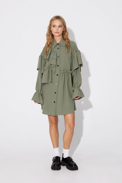 Платье PiRS 4788 хаки - фото 3