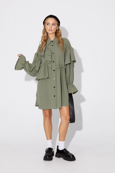 Платье PiRS 4788 хаки - фото 2