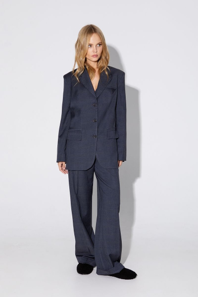 Брюки, жакет, жилет PiRS 4790 серо-синяя клетка - фото 6