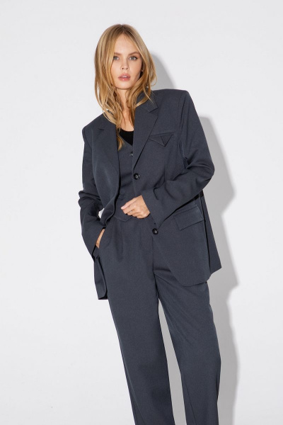 Костюм тройка из текстиля и трикотажа с резинкой PiRS 4801 графит - фото 7