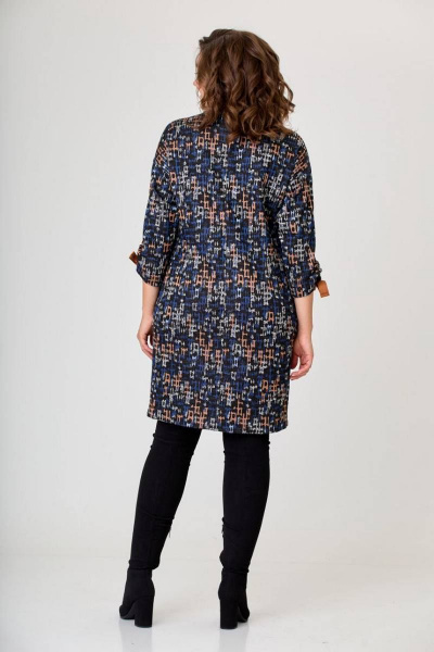 Платье прямого силуэта в клетку из трикотажа Danaida 2148 синий - фото 8