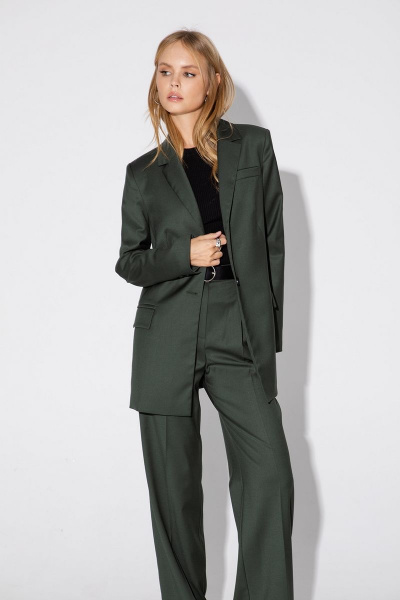 Костюм тройка из жакета, жилета и брюк со стрелками PiRS 4823 хаки - фото 13